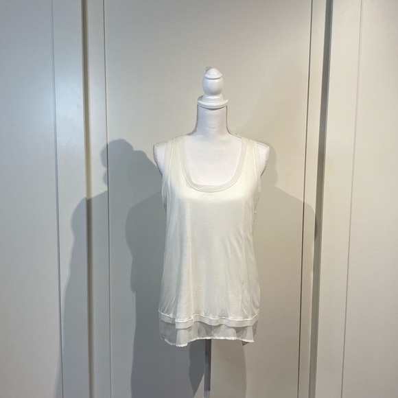 Bebe white split back tank - Picture 1 of 8